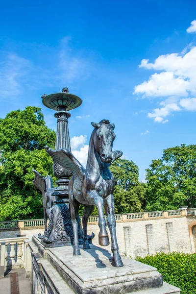 Potsdam Německo Srpna 2015 Detail Pegasu Paláci Belvedere Nové Zahradě — Stock fotografie