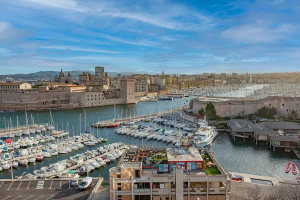 Marseille France March 2015 Facade Old Historic Castle Promenade Sailing — Stock Photo, Image