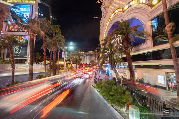 Las Vegas Usa Maart 2019 Auto Nachts Strip Las Vegas — Stockfoto