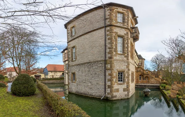 Bad Driburg Germania Dicembre 2020 Heerse Castello Fossato Dal Medioevo — Foto Stock