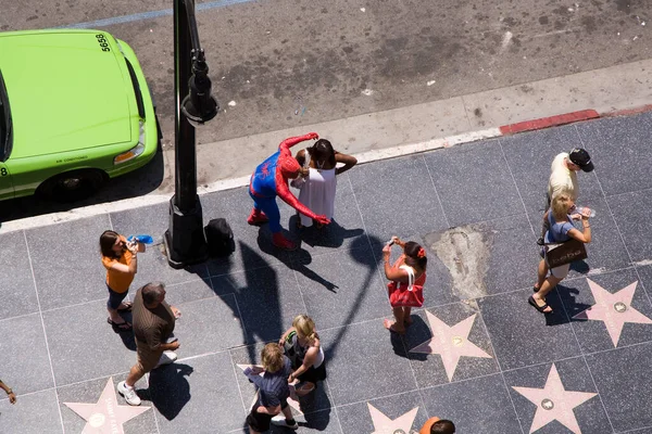 Hollywood Usa July 2008 Actors Dressed Hollywood Doubles Spiderman Offer — Stock Photo, Image