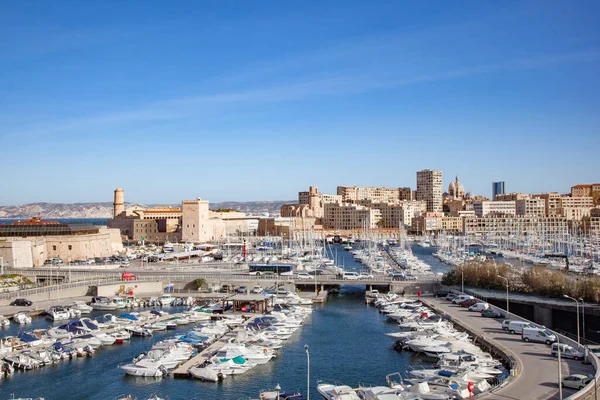 Marseille France April 2015 Harbor Sailing Boats Marseille View Promenade — Stock Photo, Image