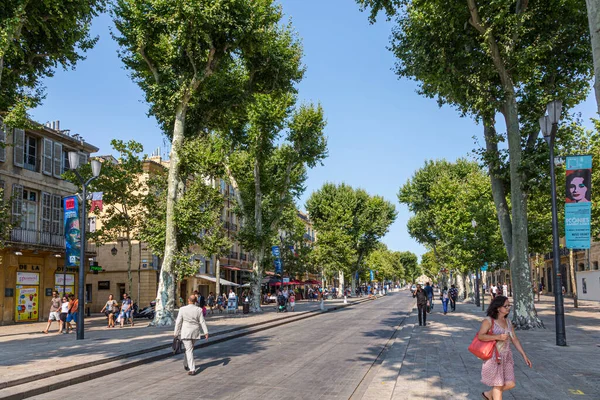 Aix Provence Франція Липня 2015 Знаменита Алея Cours Mirabeau Старому — стокове фото