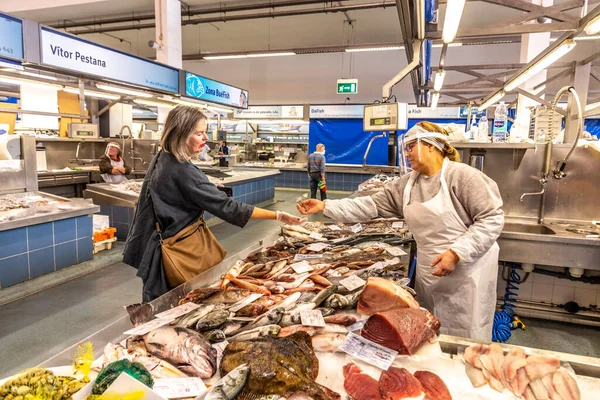 Portimao Portugal Abril 2020 Gente Compras Mercado Central Portimao Pero —  Fotos de Stock