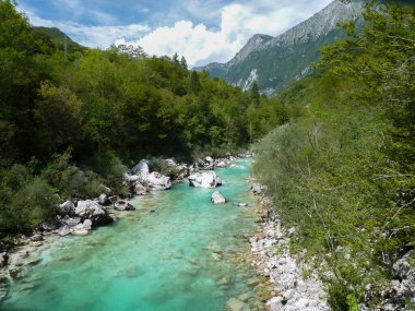 Velika Korita ya da Soca Nehri Büyük Kanyonu, Bovec, Triglav Ulusal Parkı, Julian Alps, Slowenia