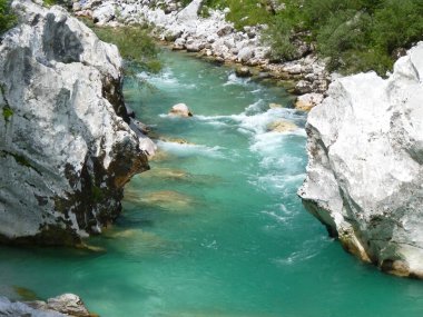Velika Korita ya da Soca Nehri Büyük Kanyonu, Bovec, Triglav Ulusal Parkı, Julian Alps, Slowenia