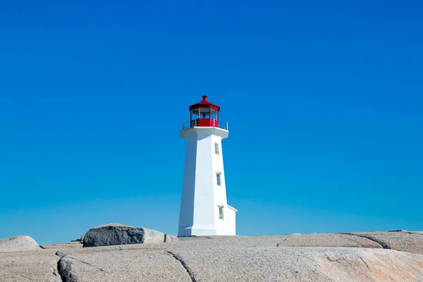 Kanada Nova Scotia Daki Peggys Koyu Ndaki Ünlü Deniz Feneri — Stok fotoğraf