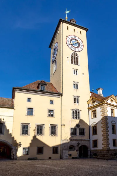 Wieża Ratuszowa Regensburgu Bawaria Niemcy — Zdjęcie stockowe