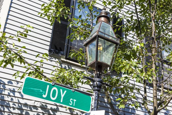 Уличный Знак Joy Street Downtown Boston Usa — стоковое фото