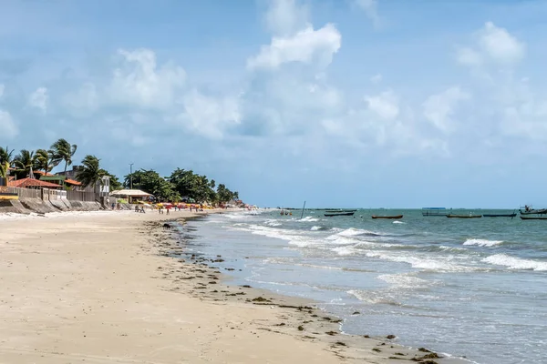 Strand Bij Barra Catuma Brazilië Met Blauwe Zachte Bewolkte Lucht — Stockfoto