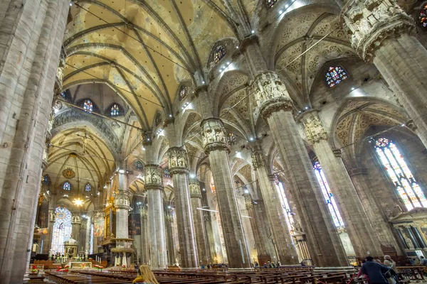 Milán Itálie Jan 2017 Interiér Slavné Milánské Katedrály Duomo Dóm — Stock fotografie