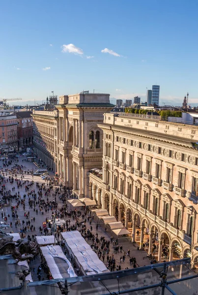 Milano Gennaio 2017 Veduta Dal Famoso Duomo Milano Alla Piazza — Foto Stock