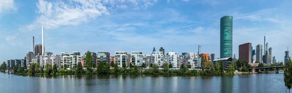 Frankfurt Alemanha Ago 2017 Novos Edifícios Portuários Ocidentais Rio Main — Fotografia de Stock