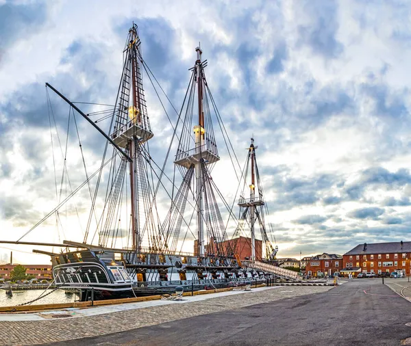 美国波士顿 Sep 2017 以波士顿为基地并向公众开放的老海军舰船Uss宪法观点 — 图库照片