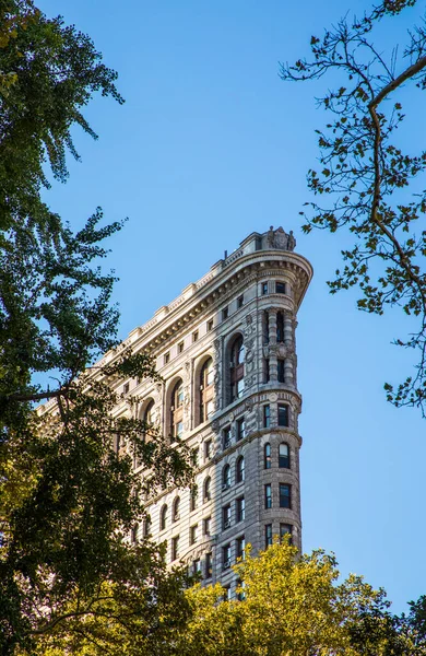 New York Usa Oct 2017 Details Flatiron Building Park Broadway — стокове фото