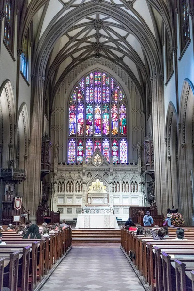 New York Usa Oct 2017 Interior Trinity Church Located Broadway — стокове фото