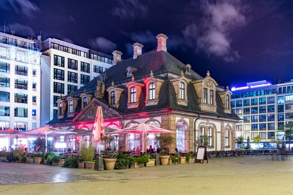 Frankfurt Alemania Oct 2017 Escena Nocturna Con Hauptwache Una Antigua — Foto de Stock