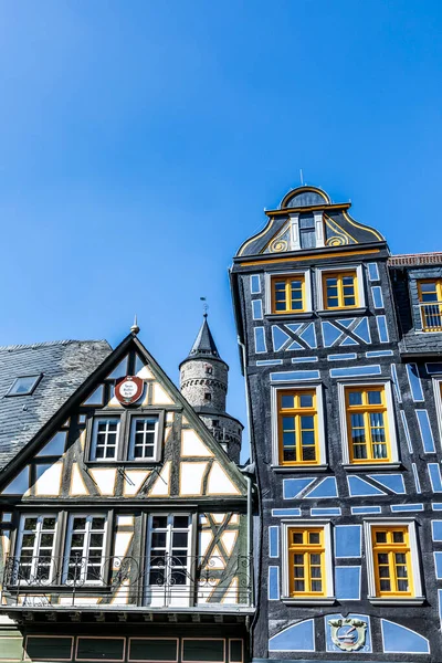 Idstein April 2017 Fachwerkhaus Idstein Das Mittelalterliche Haus Wird Renoviert — Stockfoto