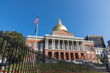 BOSTON, ABD - SEP 13, 2017: Boston, Massachusetts, ABD 'deki ünlü eyalet başkenti