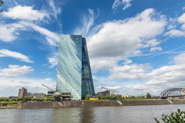 Frankfurt Duitsland Juli 2017 Panoramisch Uitzicht Skyline Van Frankfurt Met — Stockfoto