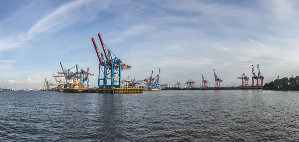 Hamburg Germany Aug 2017 View Harbor Hamburg Wharf Area Crane — Stock Photo, Image