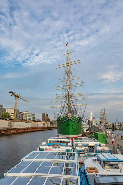 Гамбург Германия Aug 2017 View Harbor Hamburg Historic Rickmer Rickmers — стоковое фото