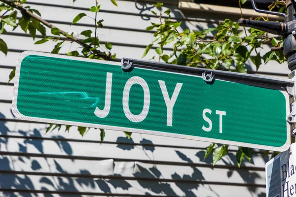 Boston Usa Sep 2017 Gatuskylt Joy Street Centrala Boston Usa — Stockfoto