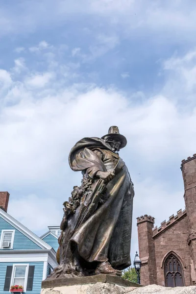 Salem Usa Sep 2017 Statue Impressionnante Père Fondateur Salem City — Photo