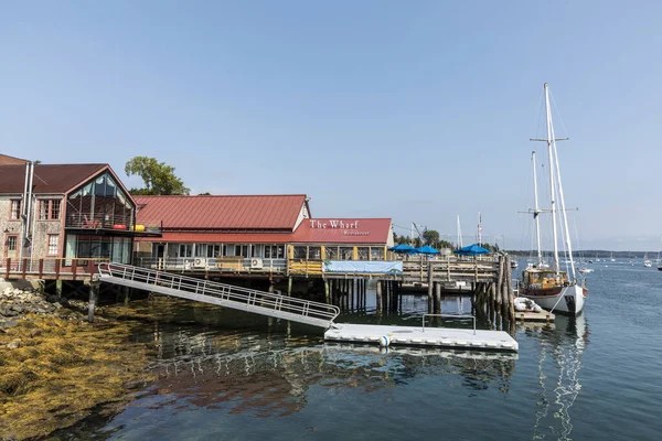 Castine Eua Sep 2017 Belas Casas Estilo Vitoriano Barcos Cais — Fotografia de Stock