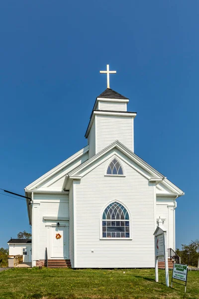Phenobscot Usa Września 2017 Biały Drewniany Kościół Zjednoczonego Kościoła Metodystów — Zdjęcie stockowe