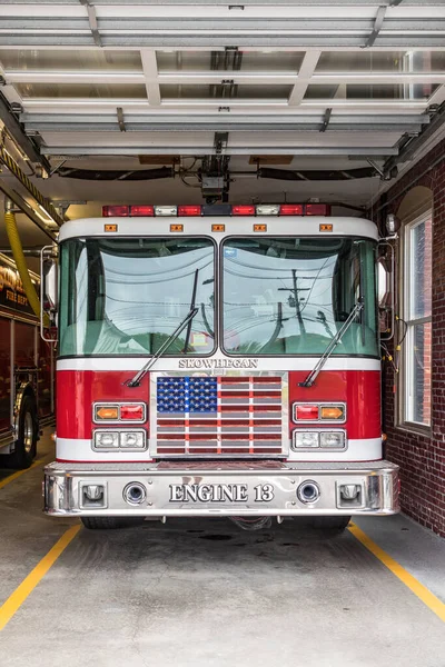 Skowhegan Usa Sep 2017 Skowhegan Fire Brigade Ready Start Fire — Stock Photo, Image