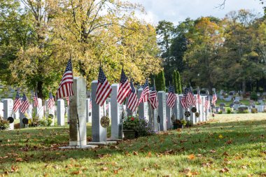 WILLIAMSTOWN, ABD - 21 SEP 2017: 75 yıldır Williamstown 'un kuzey kesimindeki tek mezarlık, Westlawn 1766 yılında kuruldu..