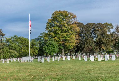 WILLIAMSTOWN, ABD - 21 SEP 2017: 75 yıldır Williamstown 'un kuzey kesimindeki tek mezarlık, Westlawn 1766 yılında kuruldu..