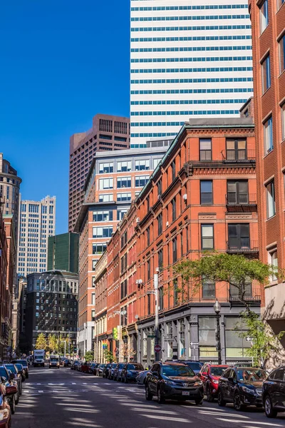 Boston Sep 2017 Vida Calle Centro Boston Con Mezcla Rascacielos —  Fotos de Stock