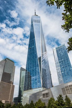 New York, Usa - 5 Ekim 2017: Manhattan 'daki Özgürlük Kulesi, Dünya Ticaret Merkezi' nin ilk binalarından biri..