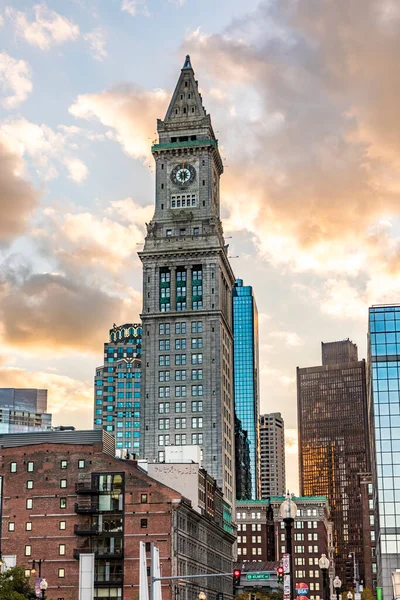 Boston Sep 2017 Horizonte Boston Con Torre Del Reloj Casa —  Fotos de Stock