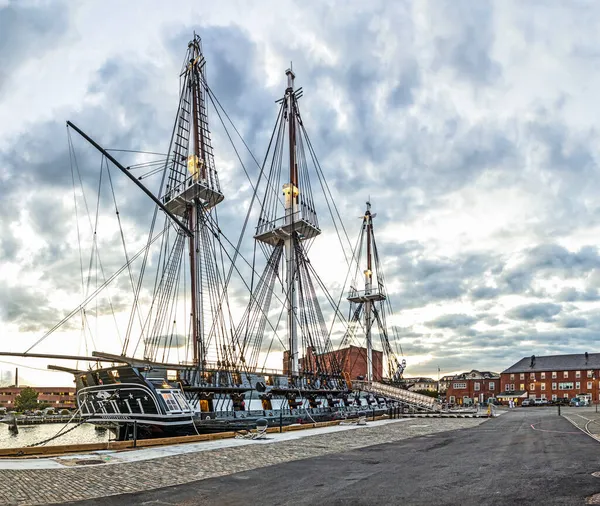 Boston Eua Setembro 2017 Vista Para Antiga Constituição Uss Navio — Fotografia de Stock