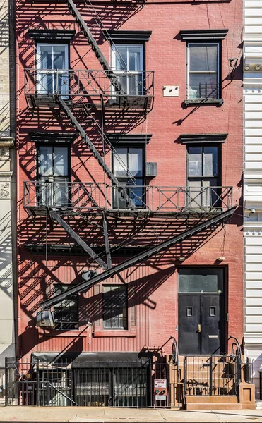 Nova Iorque Eua Oct 2017 Escada Ferro Fachada Uma Antiga — Fotografia de Stock