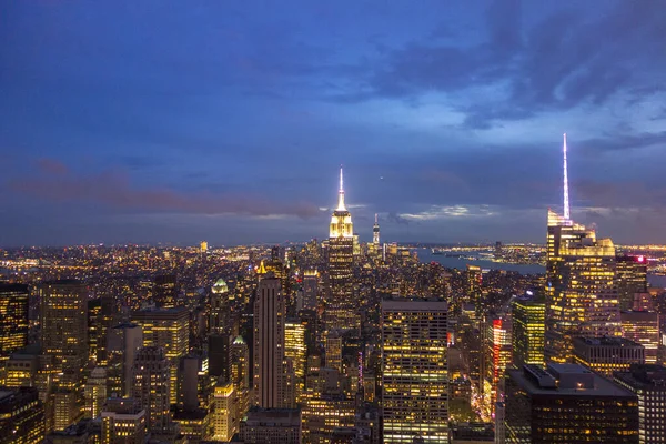 New York Usa Okt 2017 Natursköna Skyline New York Natten — Stockfoto