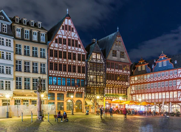 Frankfurt Almany 2017 Romerberg Meydanı Ndaki Eski Ortaçağ Binası Şehrin — Stok fotoğraf