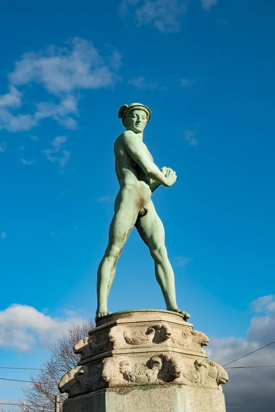 Frankfurt Niemcy Listopada 2017 Słynny Posąg Hermesa Ludwig Erhard Anlage — Zdjęcie stockowe