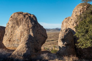 New Mexico, ABD 'deki Rocks State Park' ın manzaralı manzarası.