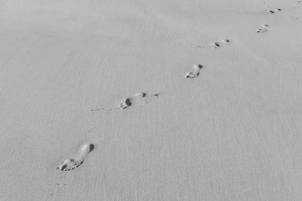 Pisadas Humanas Hermosa Playa Arena —  Fotos de Stock