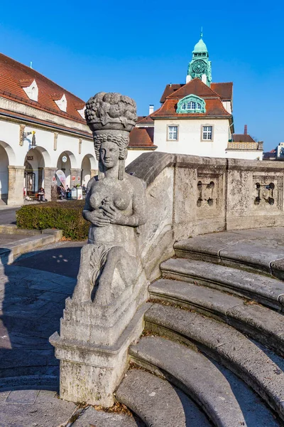 Bad Nauheim Germany February 2017 Historic Sculpture Fountain Spa Area — Stock Photo, Image