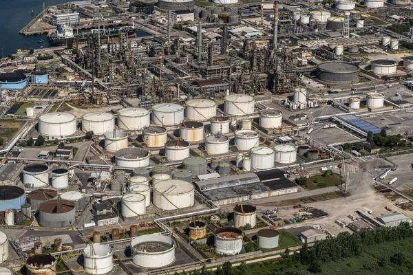 Aerial Industrial Complex Refinery Venice Italy — Stock Photo, Image