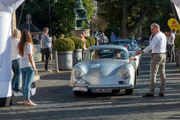 Wiesbaden Allemagne Septembre 2021 Porsche 356A Atteint Final Rallye Oldtimer — Photo