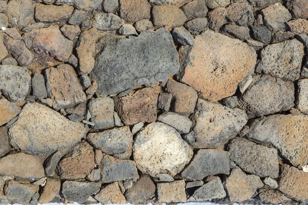 Typical Wall Made Seamless Volcanic Stone — Stock Photo, Image