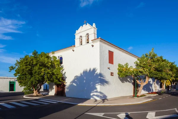 Old Church Yaiza Lanzarote Spain Blue Sky — Stock Photo, Image