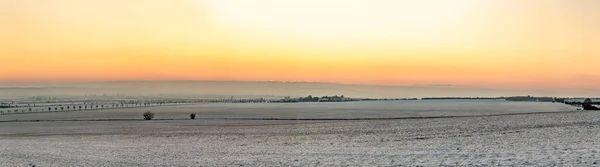 Живописный Восход Солнца Снегу Покрыл Зимний Пейзаж Тюрингии Германия — стоковое фото