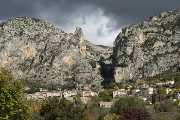 Skyline Moustiers Sainte Marie French Provence Region France — стоковое фото